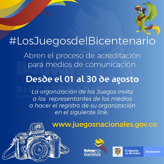 INFORMACIÓN JUEGOS NACIONALES 2019
