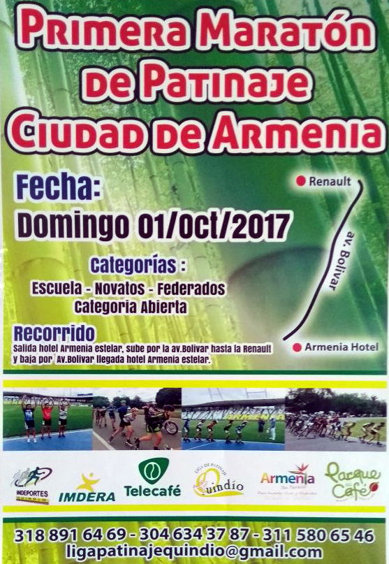 PRIMERA MARATON DE PATINAJE EN ARMENIA